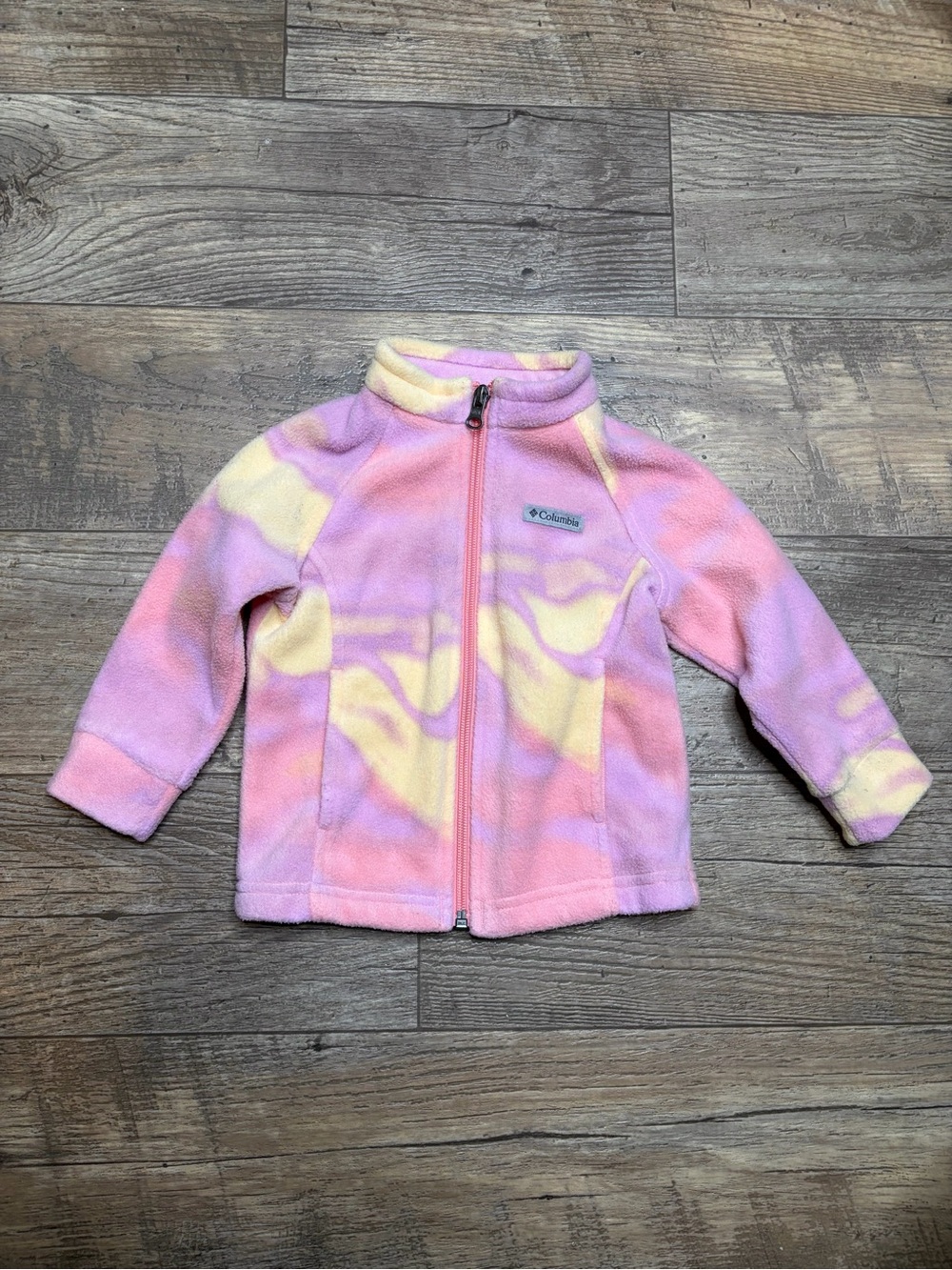 Columbia Girls’ Toddler Pink Yellow Fleece Jacket